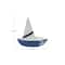 Hello Honey Stoneware Sailboat Shaped Chip and Dip with 2 Sections and Removable Sail, Blue and White